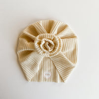 Ivory Crochet Knit Turban
