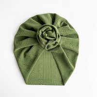 Olive Eyelet Turban