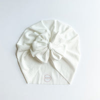 Ivory Ribbed Turban