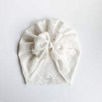 Ivory Sweater Eyelet Turban