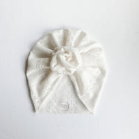 Ivory Sweater Eyelet Turban
