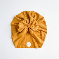 Mustard Ribbed Turban