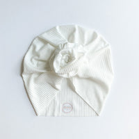 Ivory Ribbed Turban