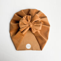 Camel Suede Corduroy Turban