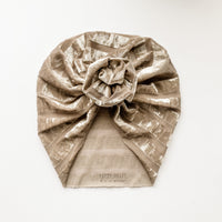 Pewter Velvet Stripe Turban