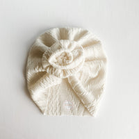Ivory Cableknit Turban
