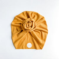 Mustard Ribbed Turban