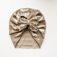 Pewter Velvet Stripe Turban