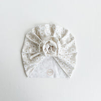 Beige Daisies Turban