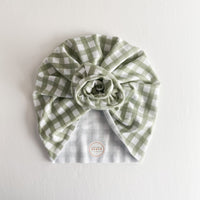 Sage Gingham Turban