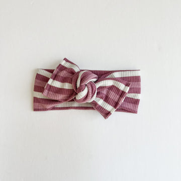 Purple Ribbed Stripe Headwrap