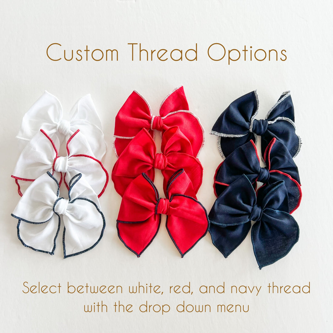 Navy Fable Bow || Serged || Customizable