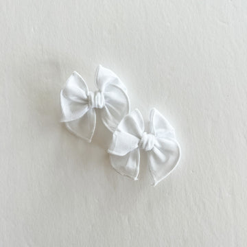 White Mini Fable Bow Set || Serged || Customizable