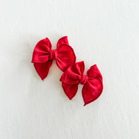 Red Mini Fable Bow Set || Serged || Customizable