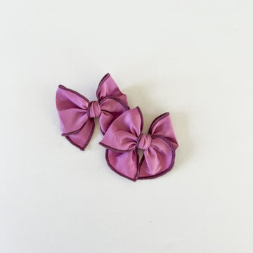 Bright Purple Mini Fable Bow Set || Serged