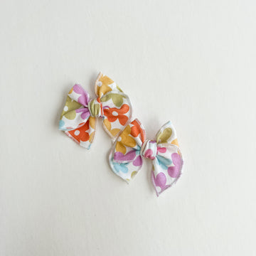 Summer Floral Mini Fable Bow Set || Serged