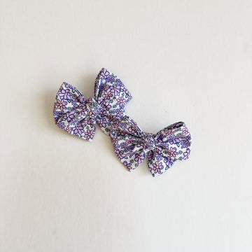 Purple Floral Mini Bow Set