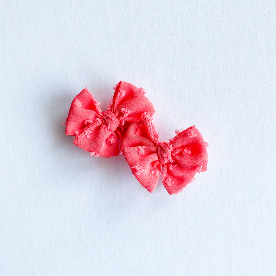 Pomegranate Swiss Dot Mini Bow Set