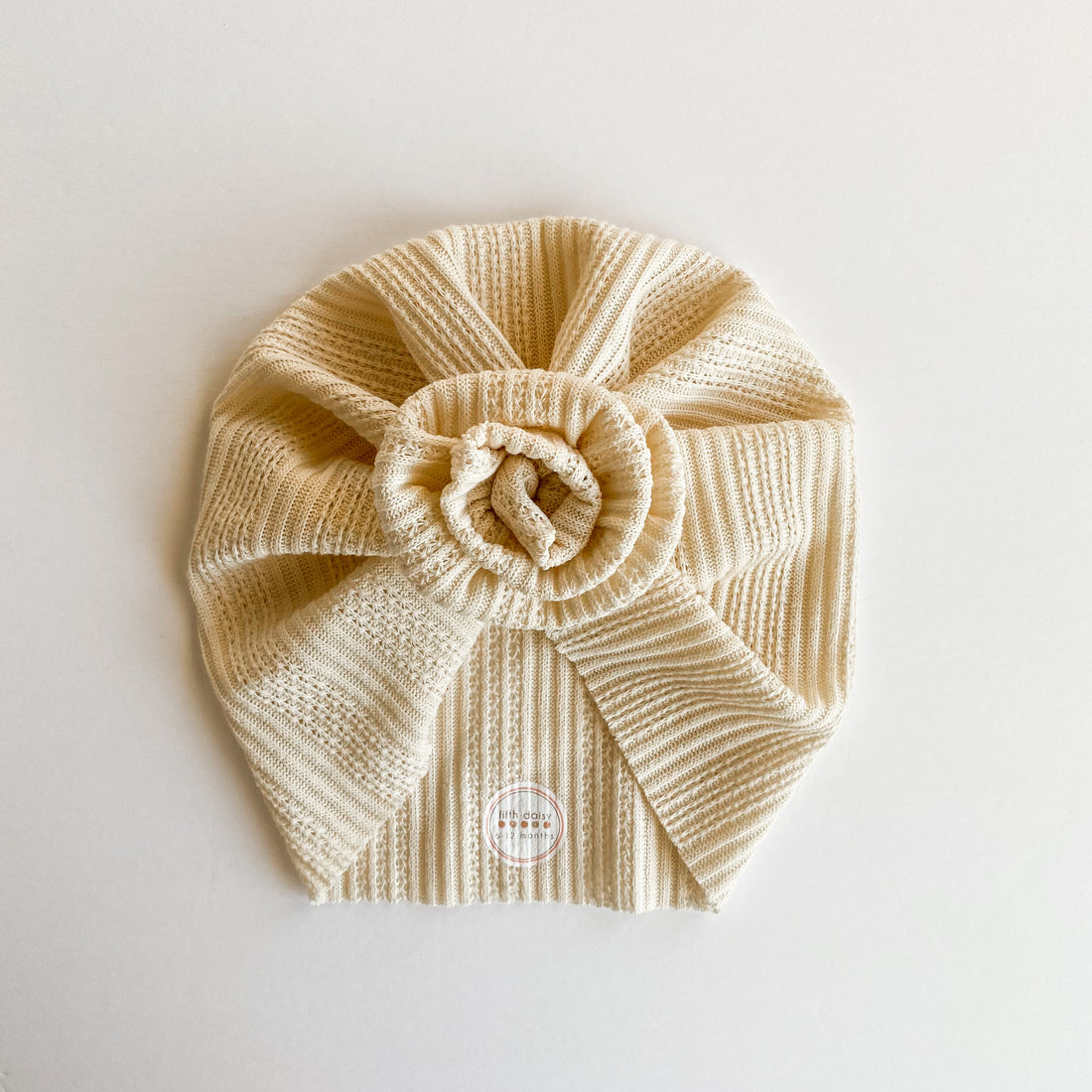 Ivory Crochet Knit Turban