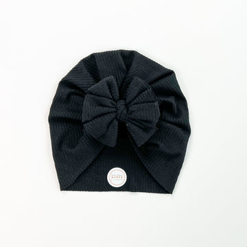 Black Brushed Rib Turban