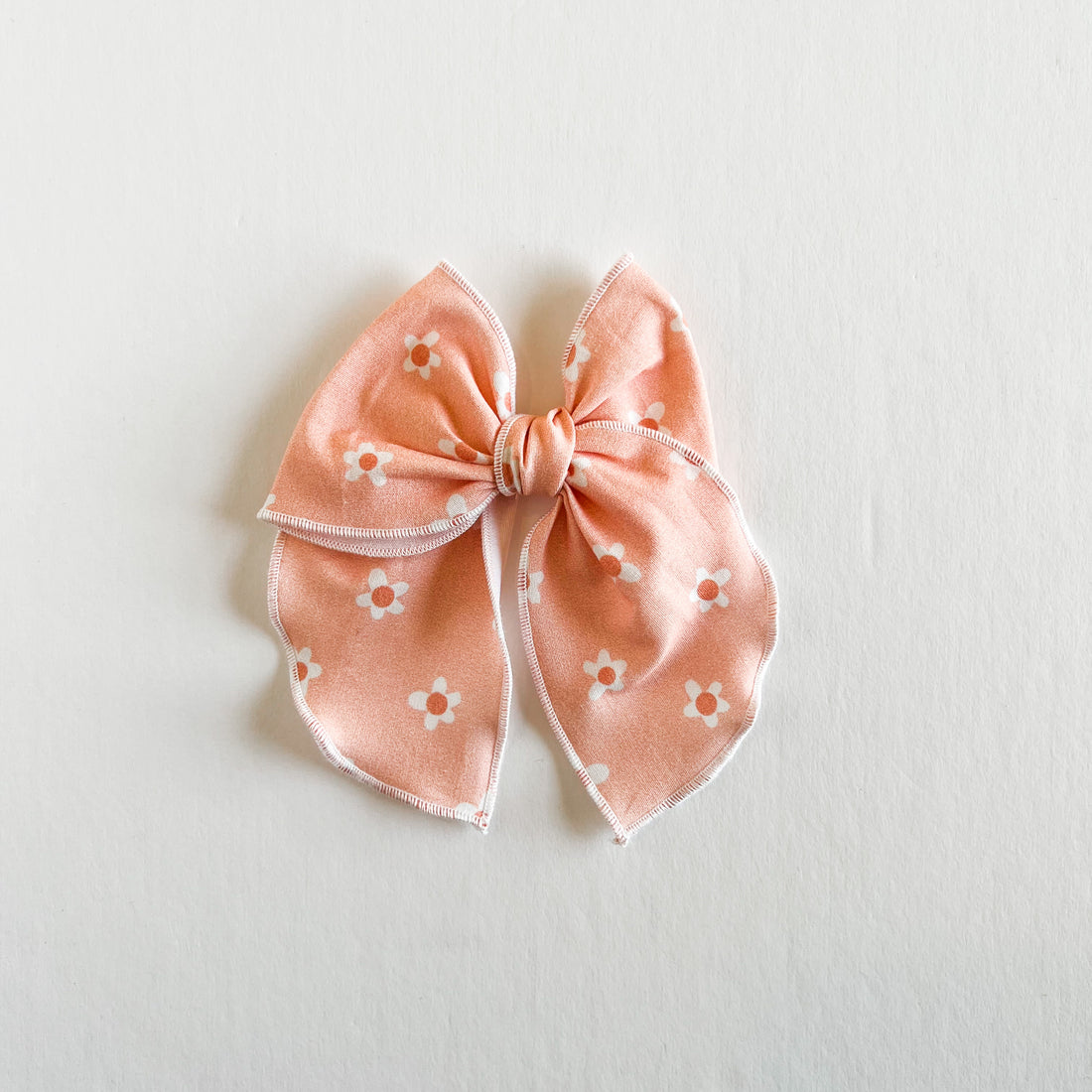 Pink Daisies Fable Bow || Serged