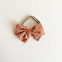 Blush Suede Midi Bow