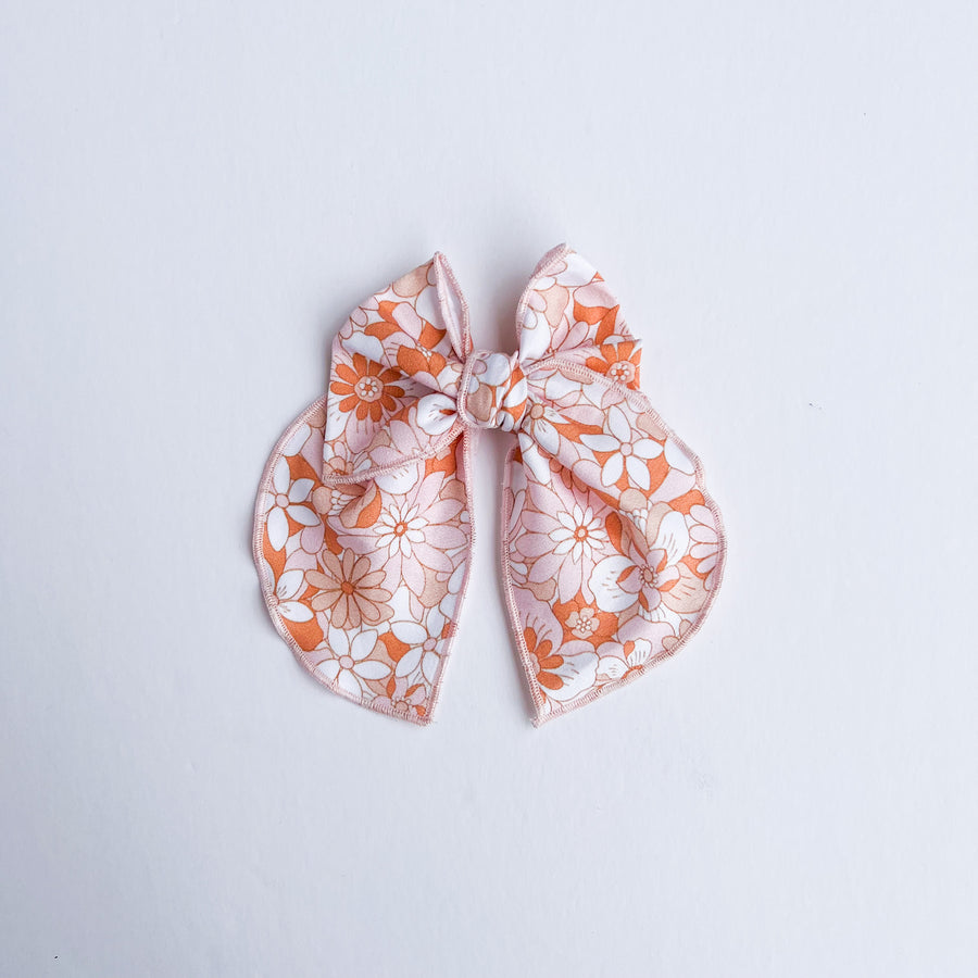 Tropical Floral Fable Bow || Serged