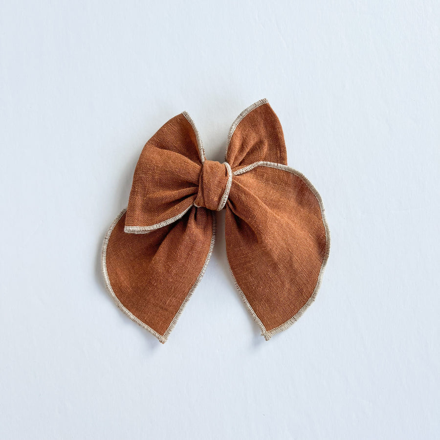 Rust Linen Fable Bow || Serged