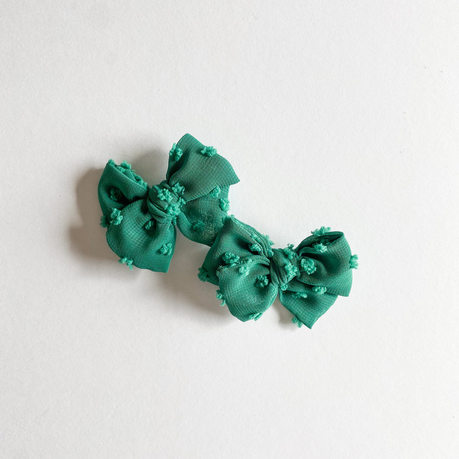 Emerald Swiss Dot Mini Bow Set