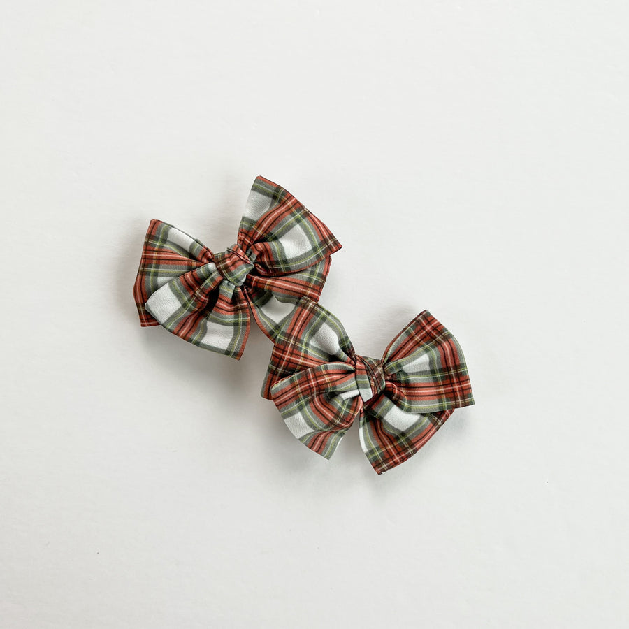 Christmas Plaid Mini Bow Set