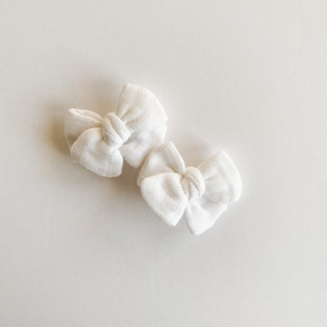 White Gauze Mini Bow Set