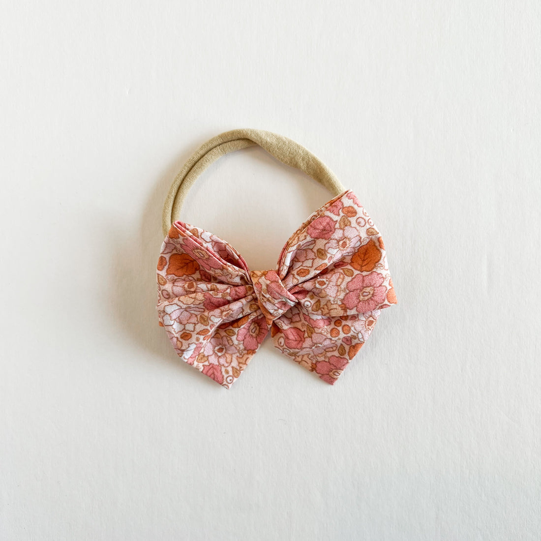 Pink Vintage Floral Midi Bow