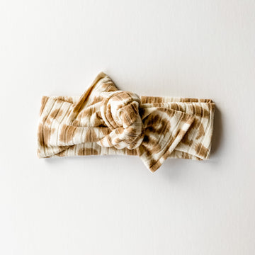 Tan Leopard Rib Headwrap