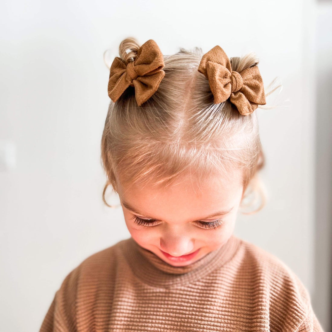 Brown Suede Mini Bow Set