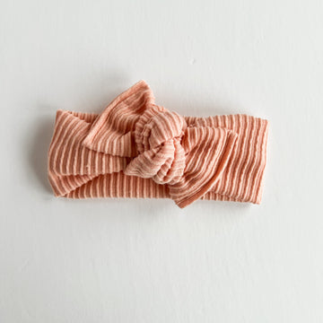 Peach Pink Twisted Rib Headwrap