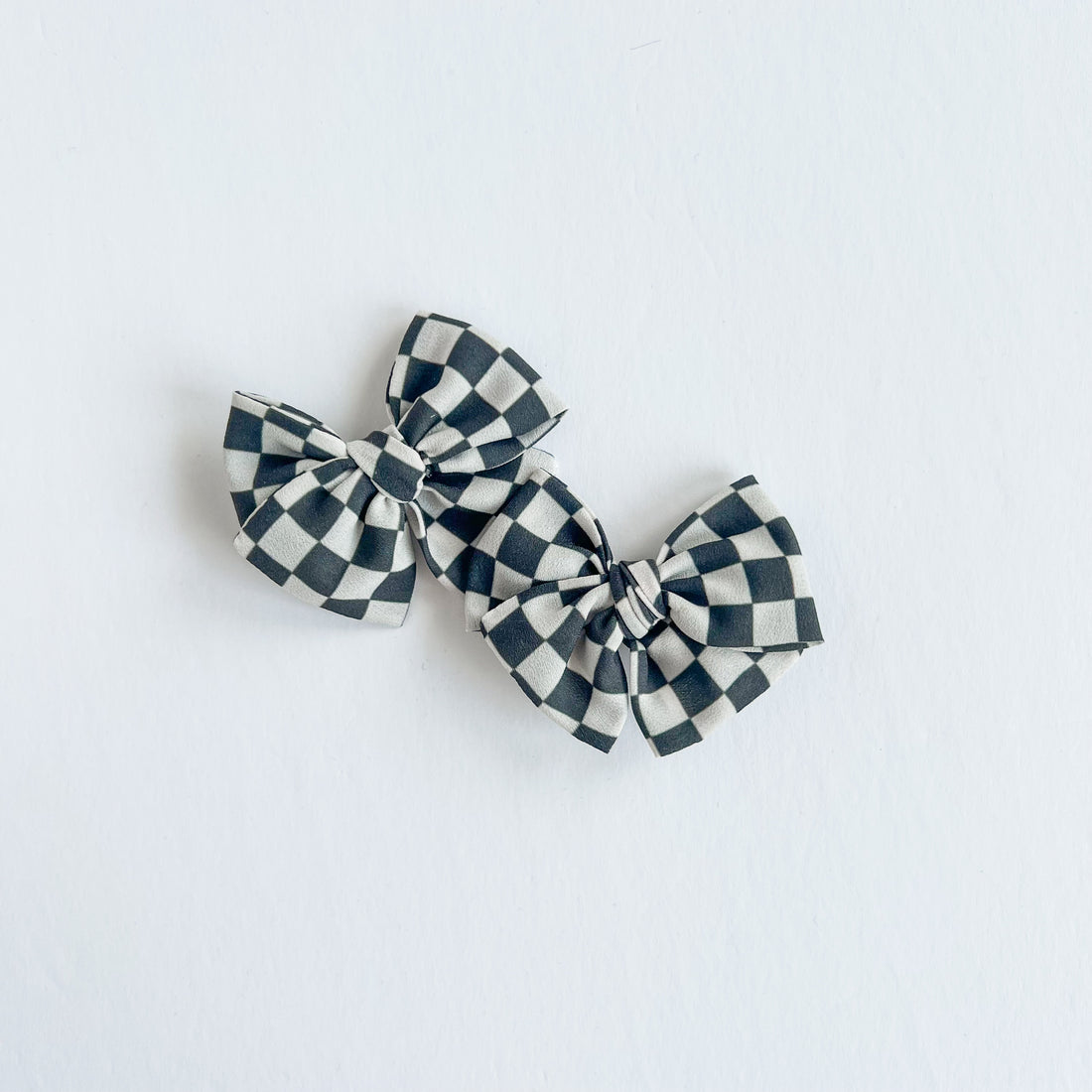 Black Checker Mini Bow Set