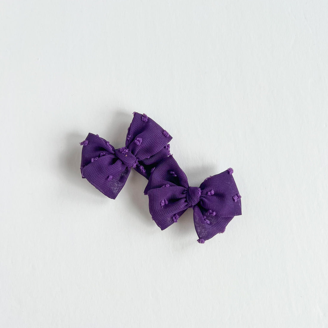Purple Swiss Dot Mini Bow Set
