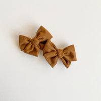 Brown Suede Mini Bow Set