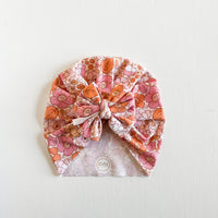 Pink Vintage Floral Turban