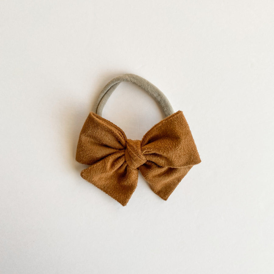 Brown Suede Midi Bow